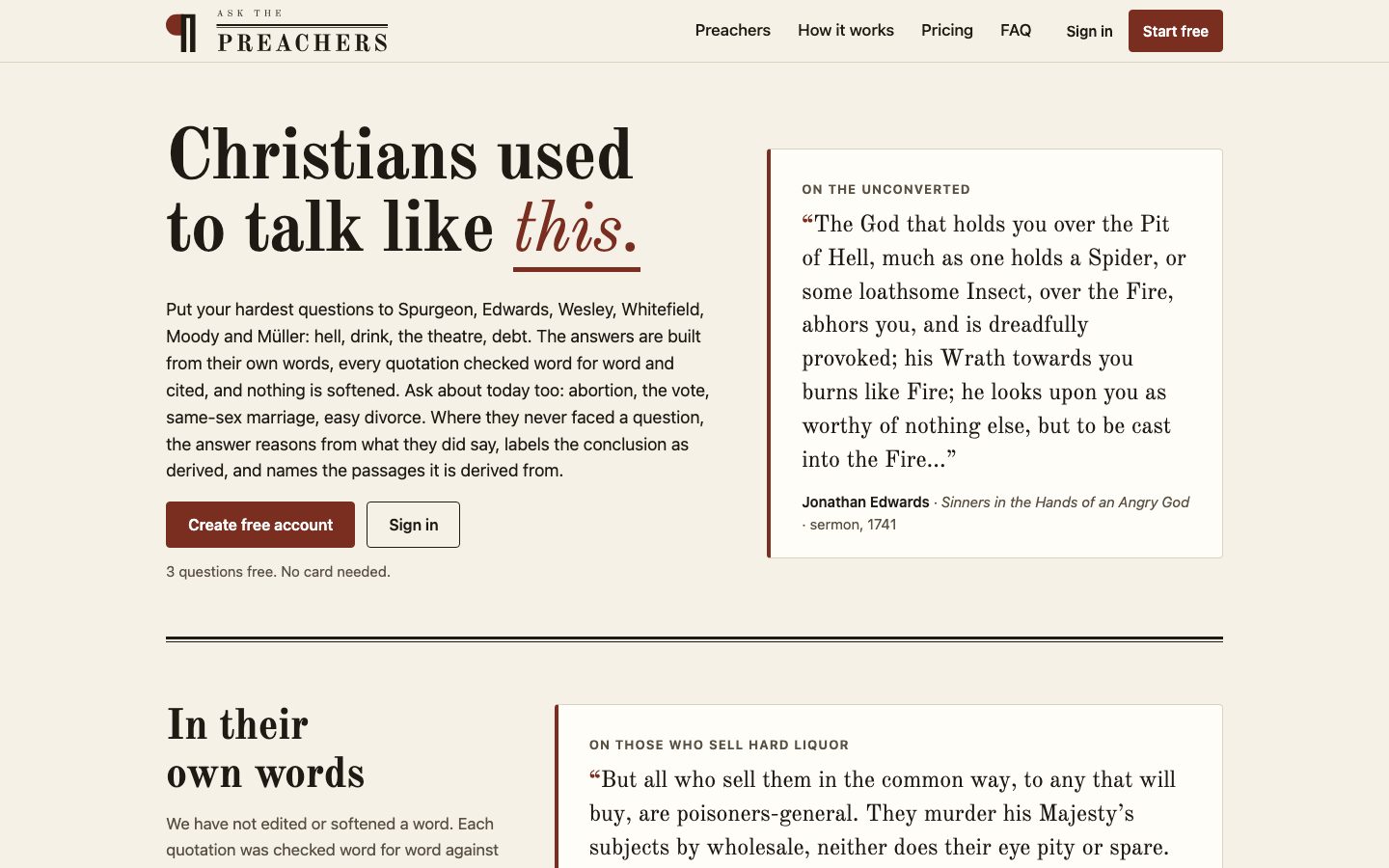 Ask The Preachers website screenshot 1 of 5